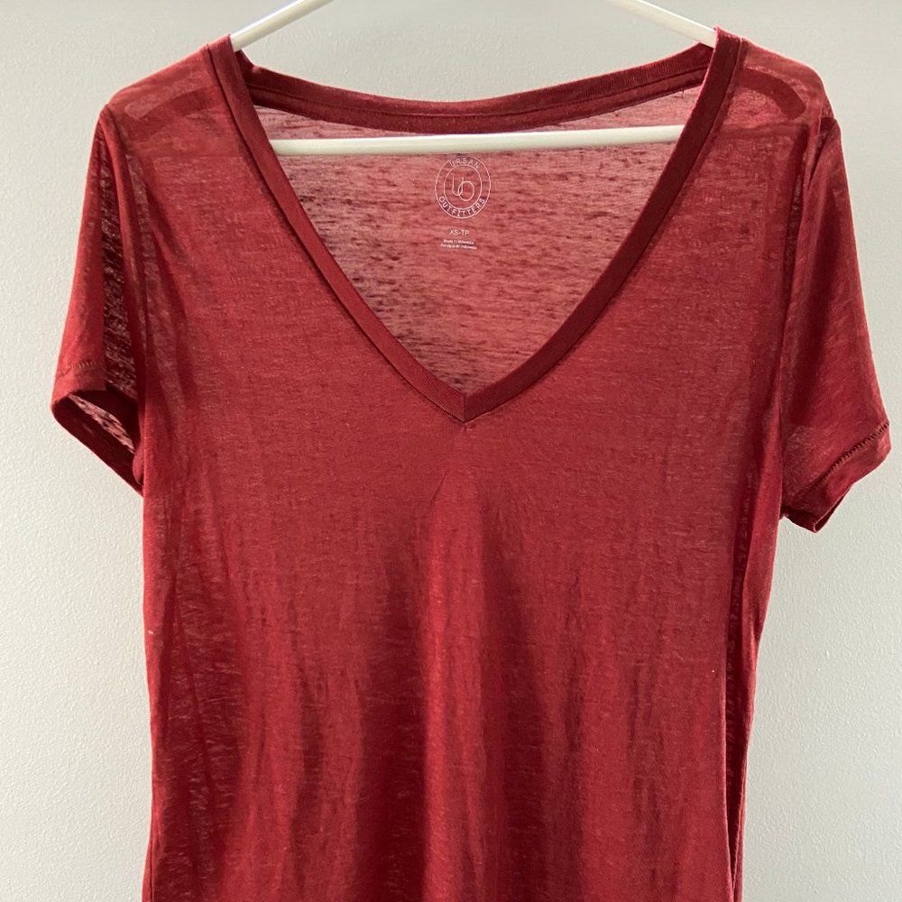 Urban Outfitters burnt orange v-neck tee